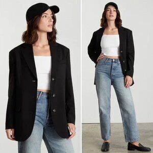 Everlane NWT 80s Blazer Black Women’s Size 2 Oversized Notch Collar Jacket